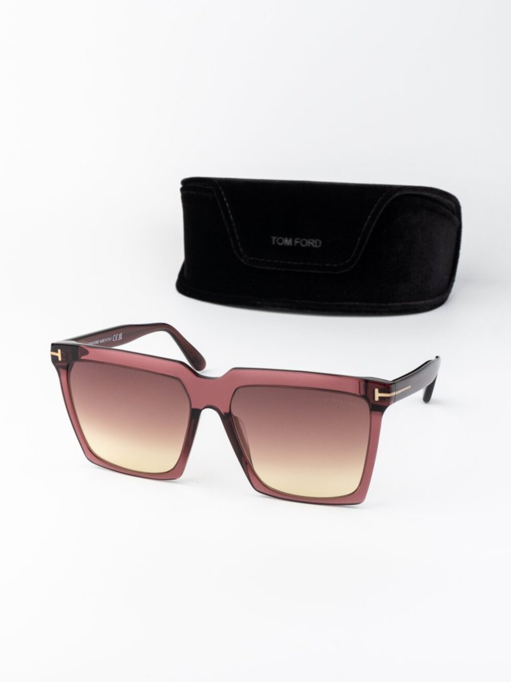 Tom Ford SABRINA-02 Women Sunglasses Bordeaux Gradient Square FT0764 69T